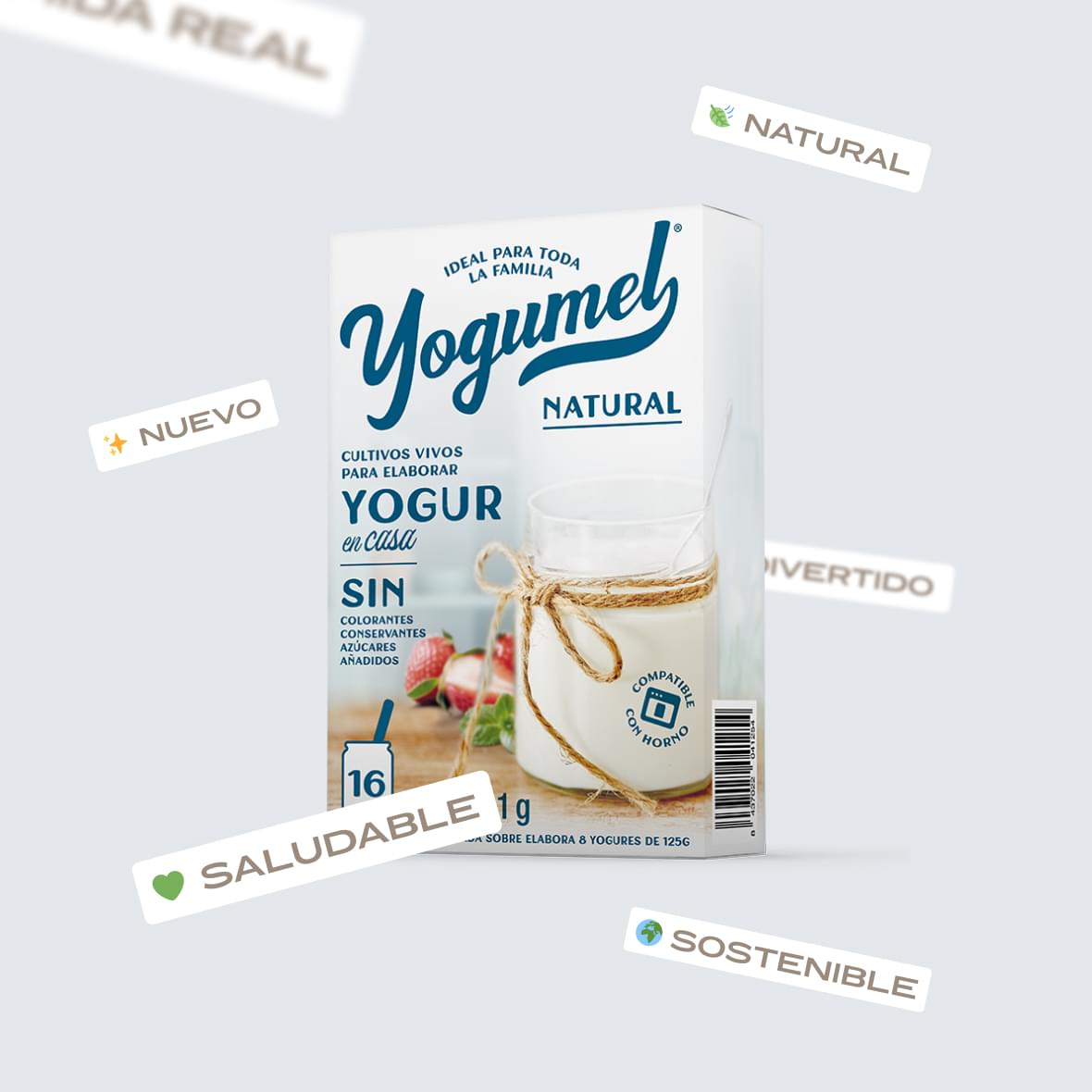 Muntatge gràfic amb els beneficis de la gamma de Yogumel Natural