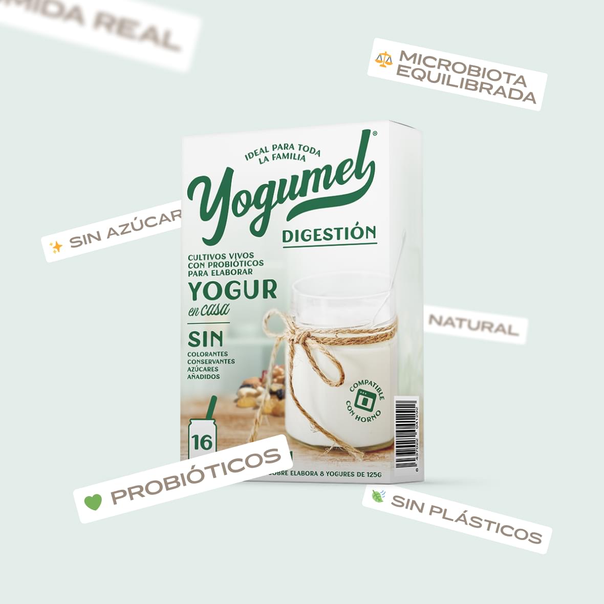 Muntatge gràfic amb els beneficis de Yogumel Digestión